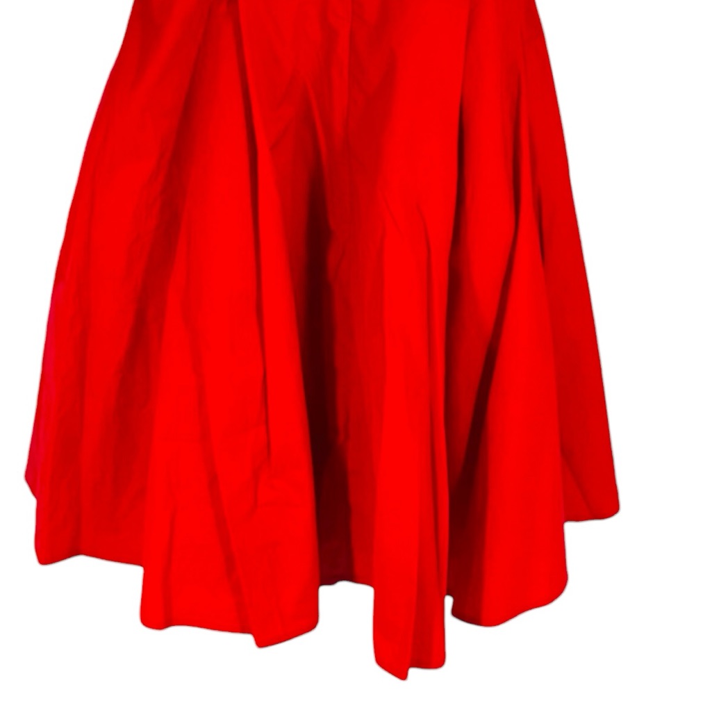 Bird & Knoll Red Follow Rico Sweetheart Mini Dress In Cotton-Poplin Nwt Size M — image 7 of 8